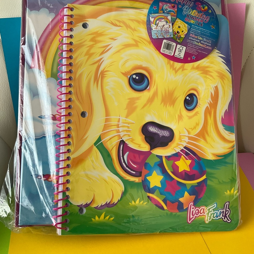 Brand new Lisa Frank Binder with Spiral Notebook & Folder